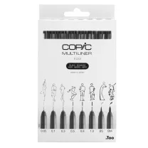 Cienkopis Copic Multiliner Black 8 set 2207510