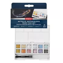 Farba Derwent Metallic Watercolour Paint Pan 12 set 2305657