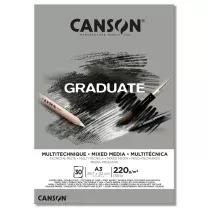 Blok Canson Graduate Mixed Media Grey 220 gsm A3 42 x 29,7 cm 30 ark. 400110372