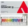 Gwasze Akrylowe Holbein Acrylic Gouache School 16 set 15 x 12 ml + 20 ml Titanium White D984