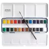 Farby Akwarelowe Lefranc Bourgeois Fine Watercolours Half Pans 24 set & Pure Squirell Brush 301446