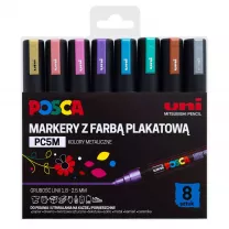 Markery Posca Zestaw PC-5M 1,8 - 2,5 mm 8 set Metallic Colours