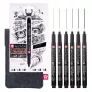 Cienkopisy Sakura Pigma Micron Black Edition 6 set + Free Case POXSDKB6