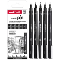 Cienkopisy Uni Pin Fineliner 5 Black set nr 2 ASP009