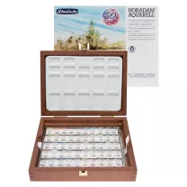 Farby Akwarelowe Schmincke Horadam Super Granulation 50 Half Pans Wooden Box 74450097